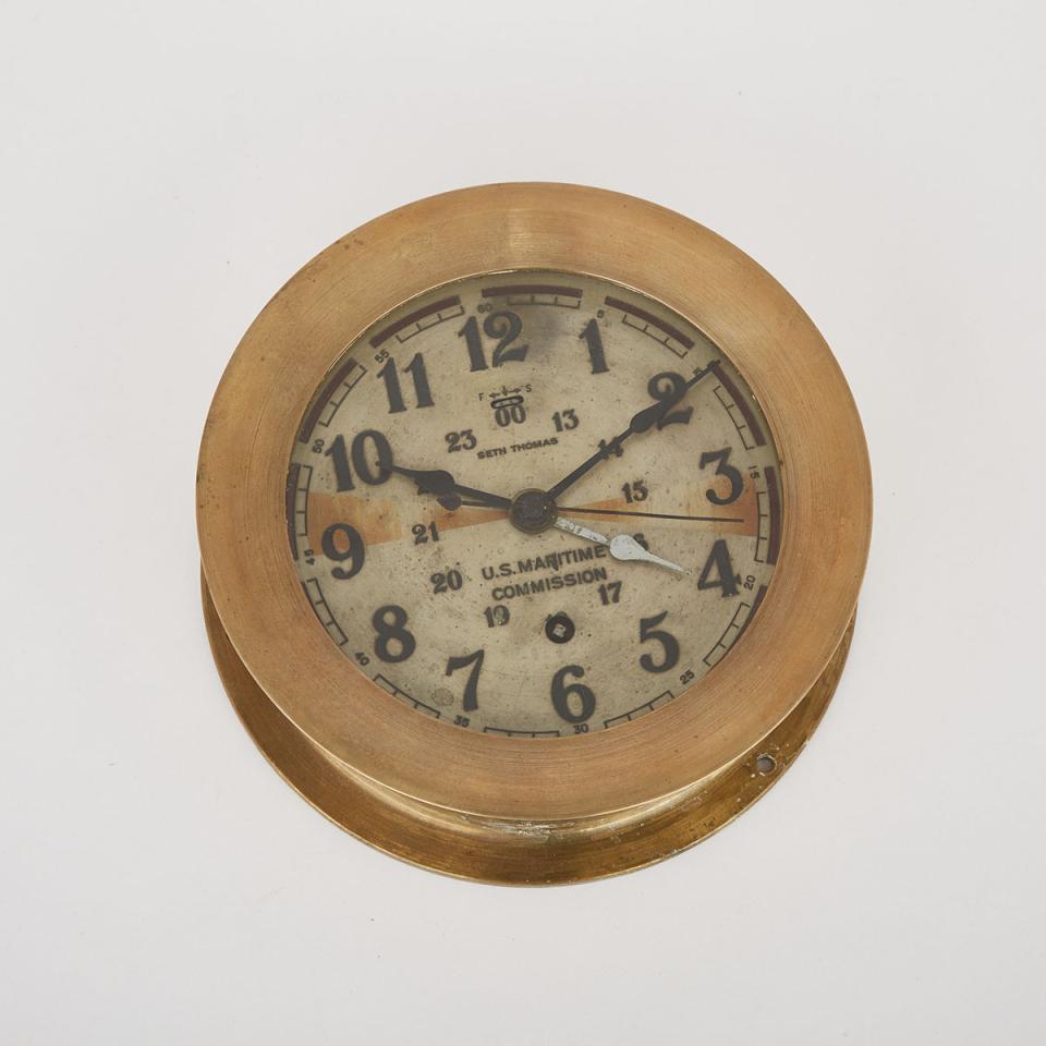 Seth Thomas US Maritime Commission Ship’s Radio Room Clock, mid 20th century