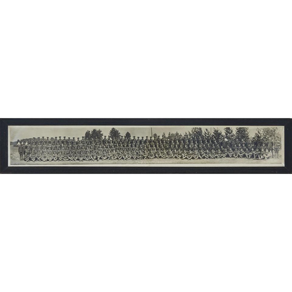 Panoramic Albumin Print of the 7th Draft of the Canadian Army Service Corps at Camp Borden, 1916