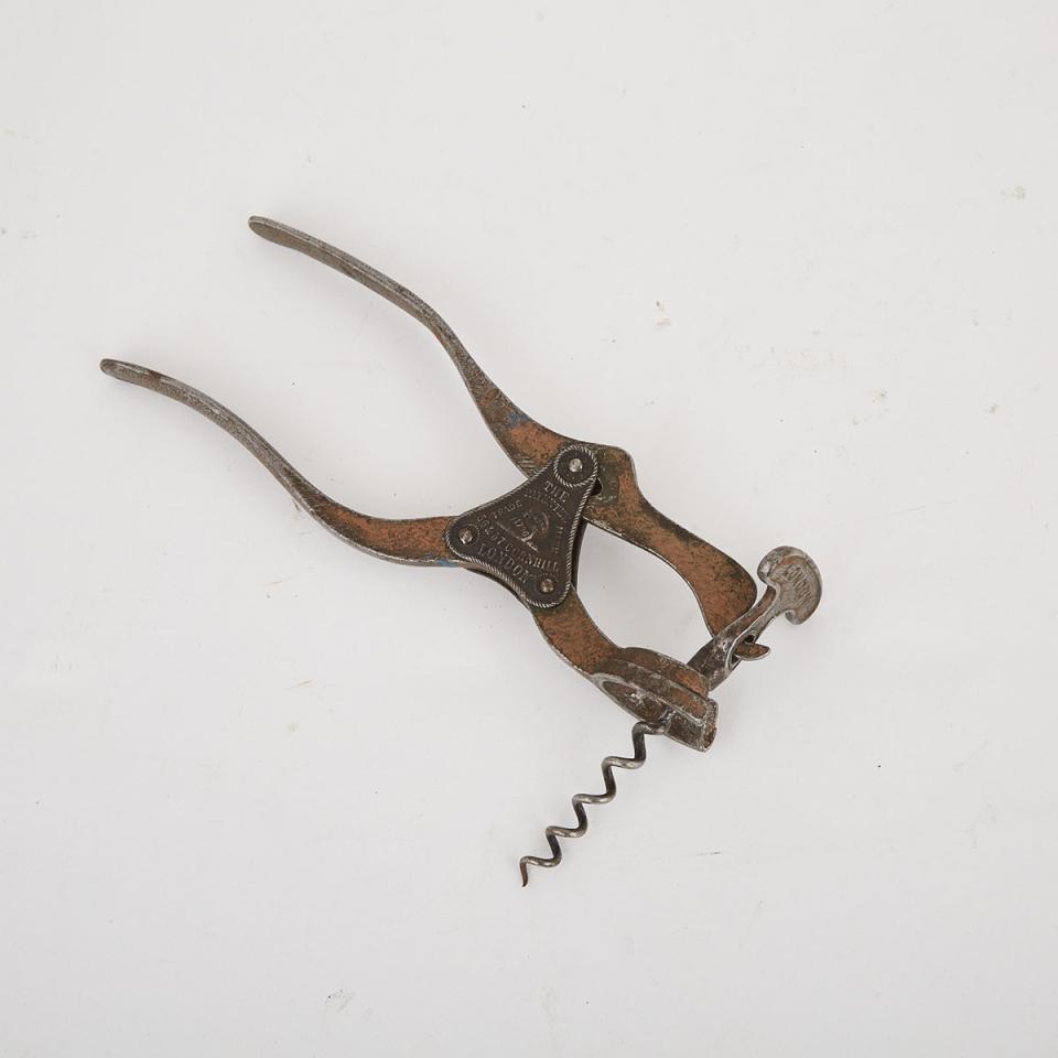 Lund Lever Action Patented Cork Screw, London, 19th century