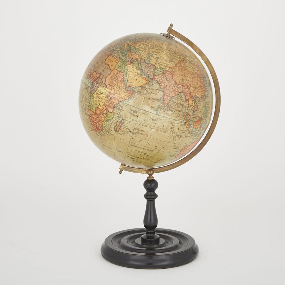 Geographia 10” Terrestrial Globe, 55 Fleet St., London, c.1900