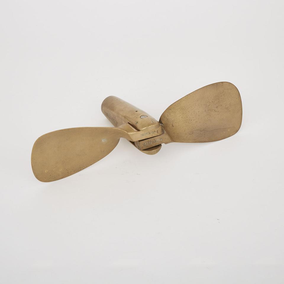 Collapsable Brass Sailboat Propeller, 20th century