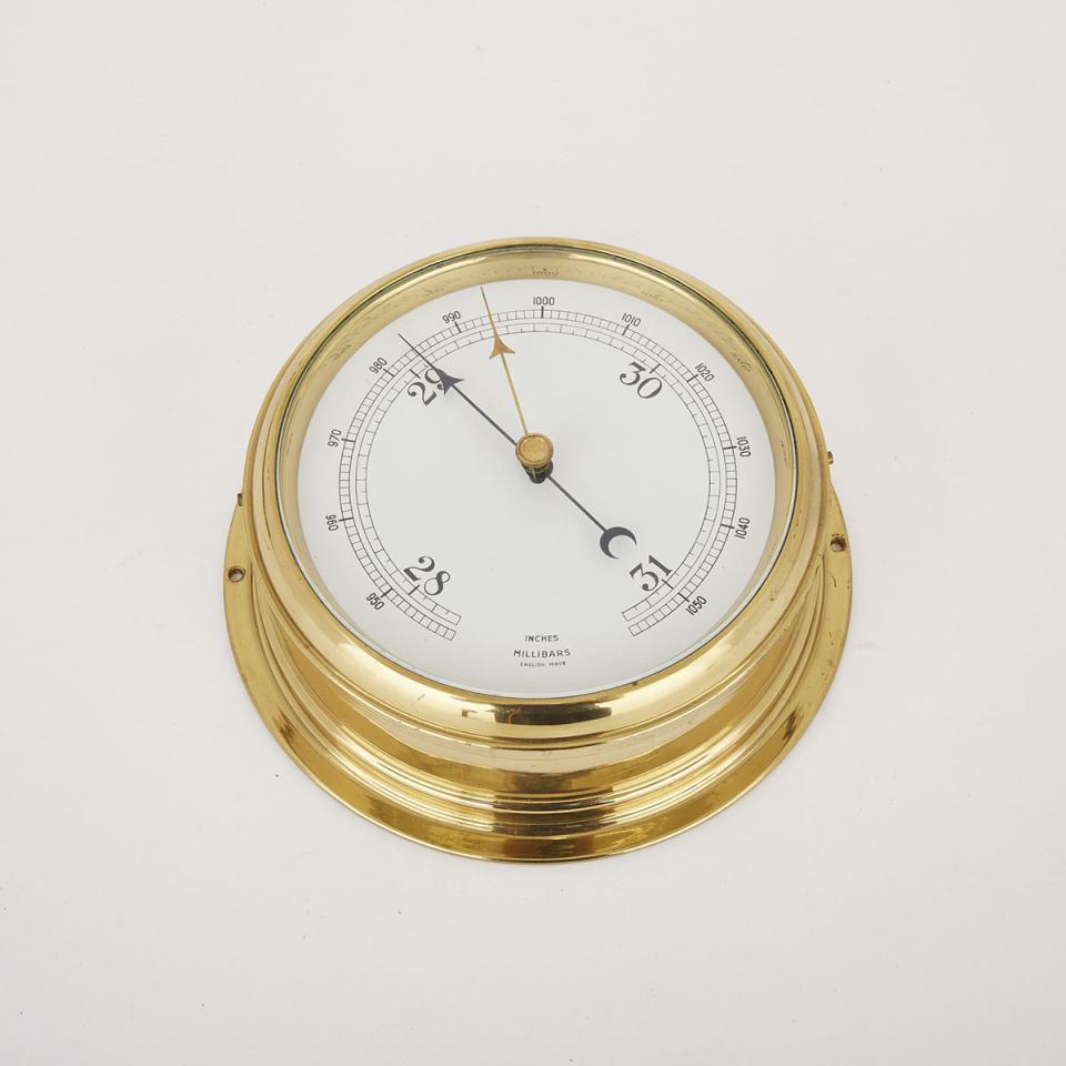 English Brass Marine Barometer, 20th century