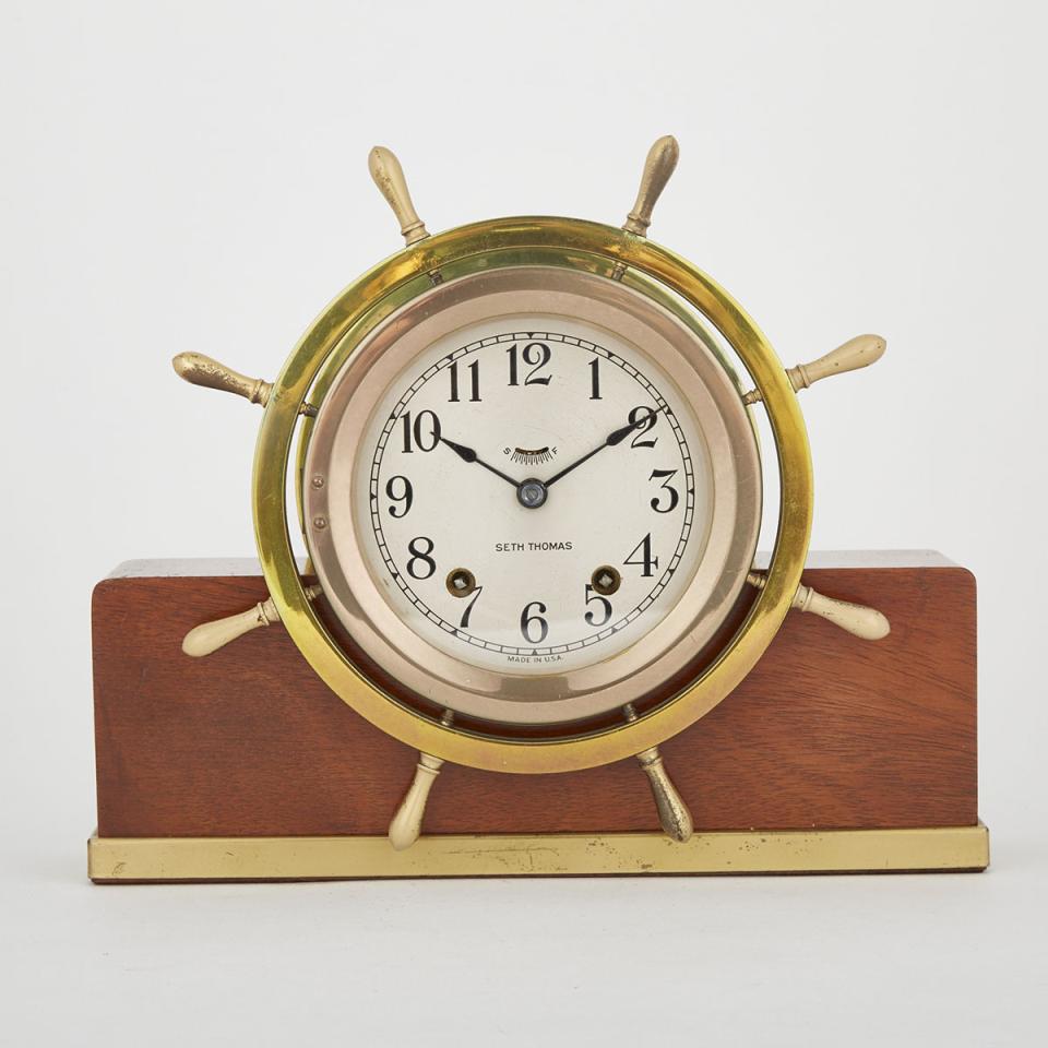 Seth Thomas ‘Mayflower 3’ Brass Marine Mantel Clock, c.1950