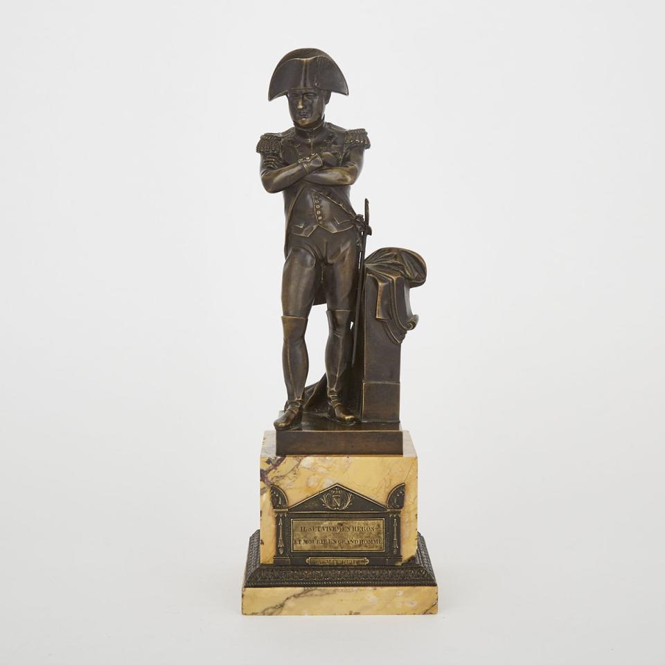French Patinated Bronze FIgure of Napoleon after the model by Emile Coriolan Hippolyte Guillemin (1841-1907) 19th century