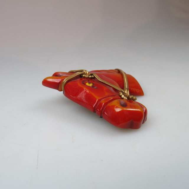 Red Bakelite Horse Head Pin