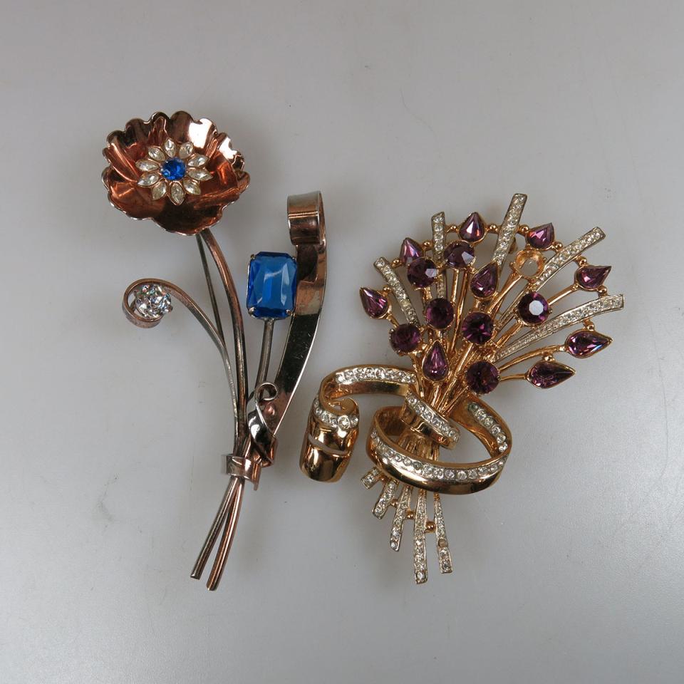 Two Sterling Silver Coro Craft Brooches