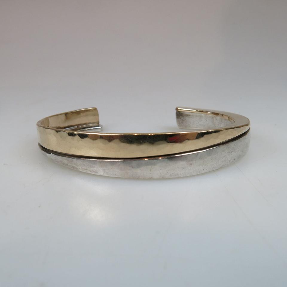 Peter James Sterling Silver And Gold-Filled Open Cuff Bangle