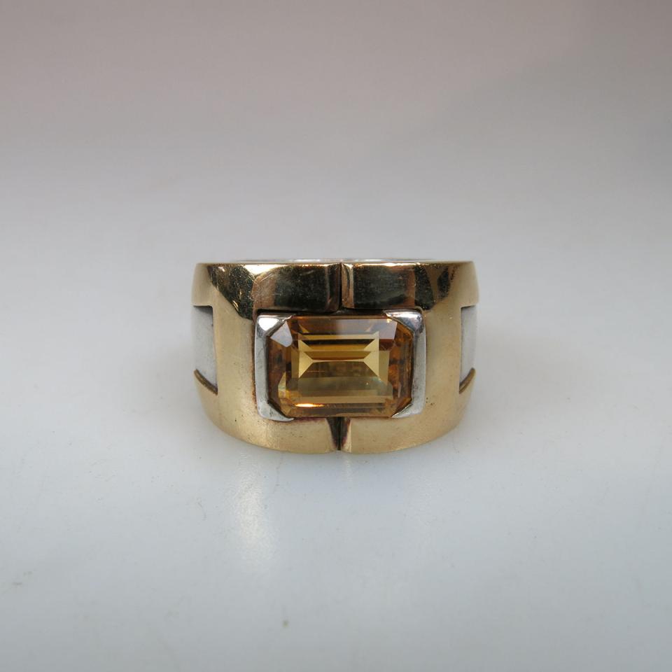 Hermés Sterling Silver And 18k Yellow Gold Ring
