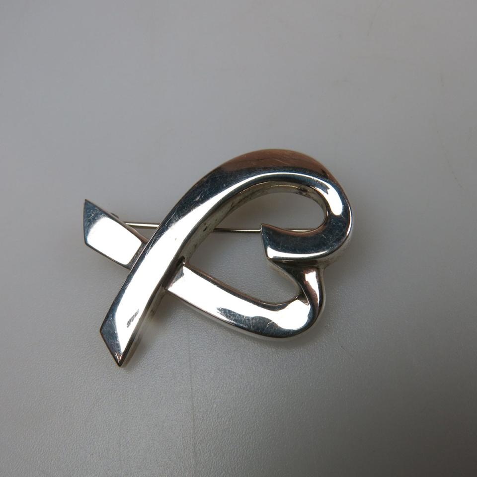 Tiffany & Co. Sterling Silver Paloma Picasso Loving Heart Brooch