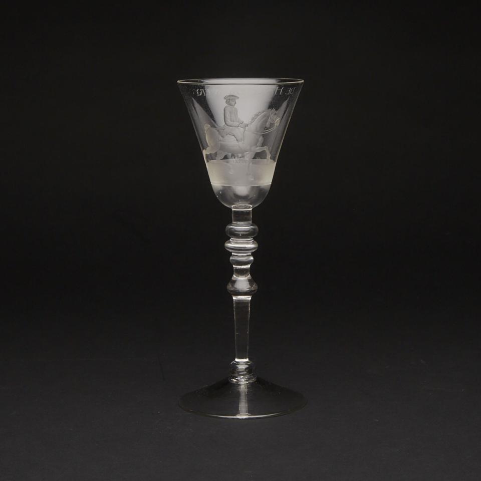 Dutch Engraved Glass Goblet, late 18th/19th century