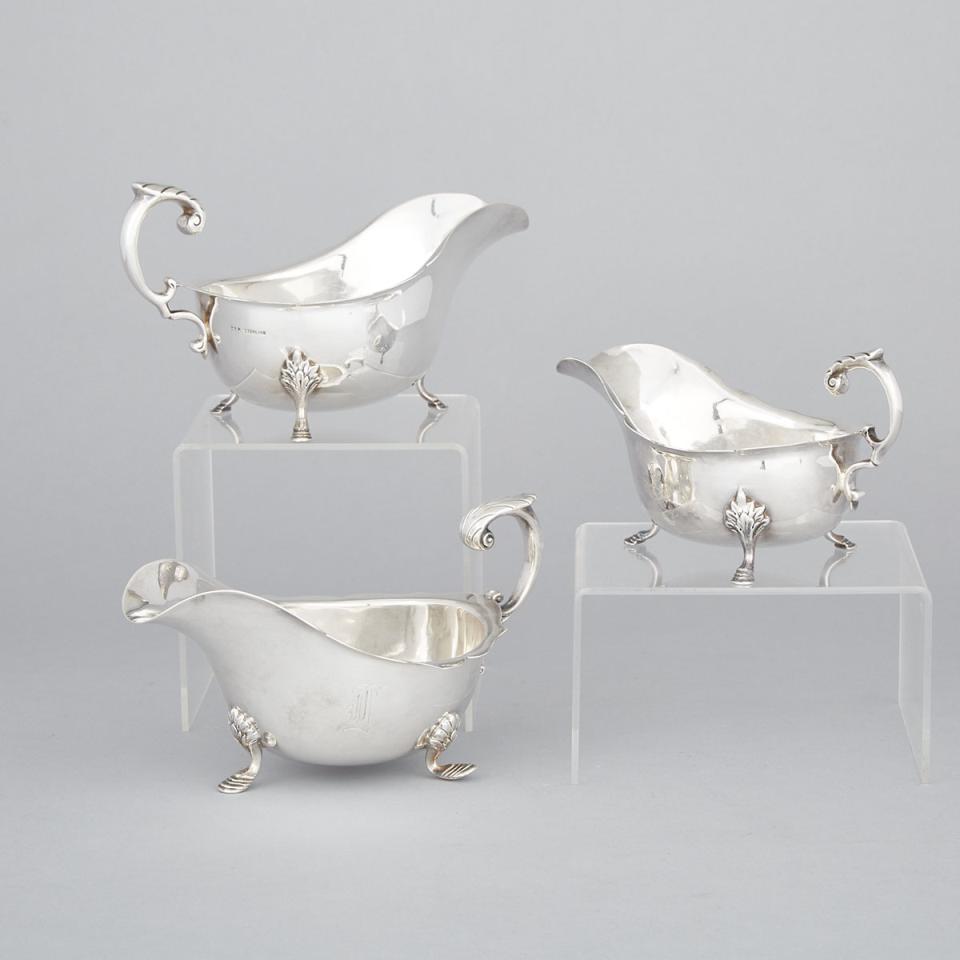 Three Canadian Silver Sauce Boats, Toronto Silver Plate Co., Toronto, Ont., c.1890-1900