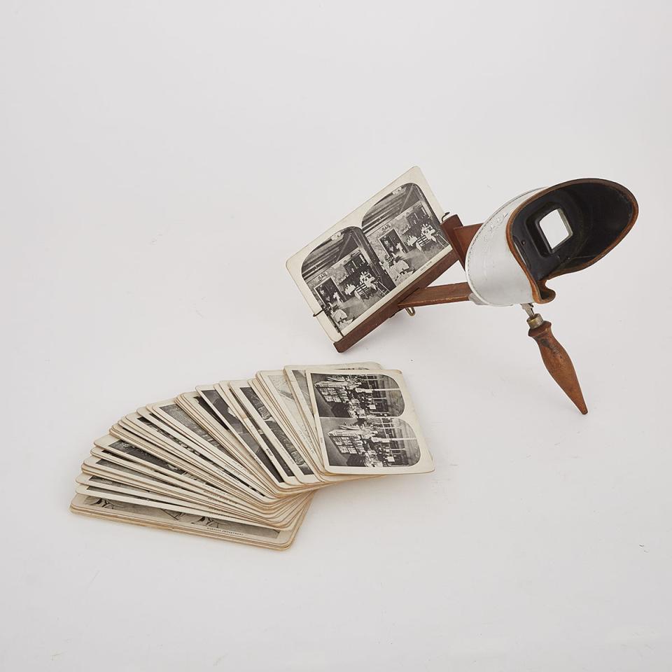 Group of 46 Stereoscopic Cards Relating to The T. Eaton Co. Ltd., with Underwood & Underwood ‘Sun Sculpture’ Stereoscope Viewer, c.1900