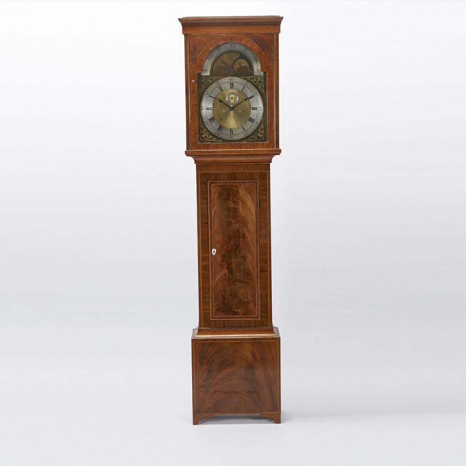 English Mahogany and Bird’s Eye Maple Tall Case Clock, early 19th century