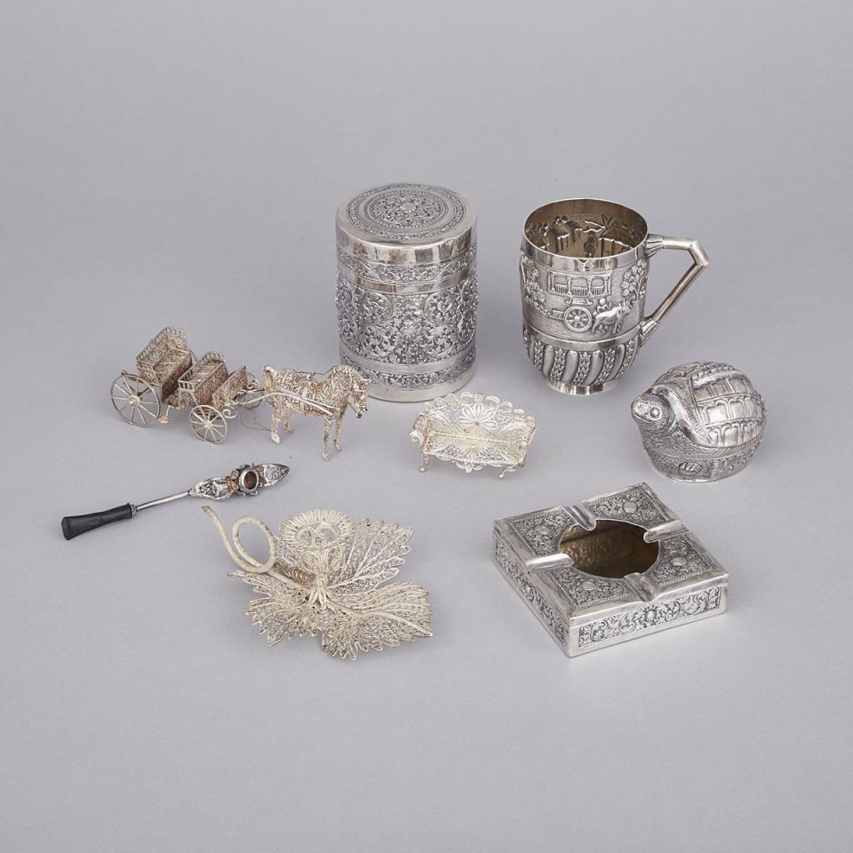 Group of Eastern Silver, late 19th/early 20th century  