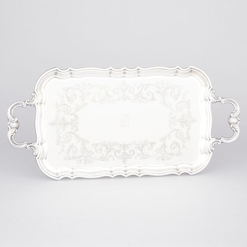 Canadian Silver Two-Handled Serving Tray, Henry Birks & Sons, Montreal, Que., 1954