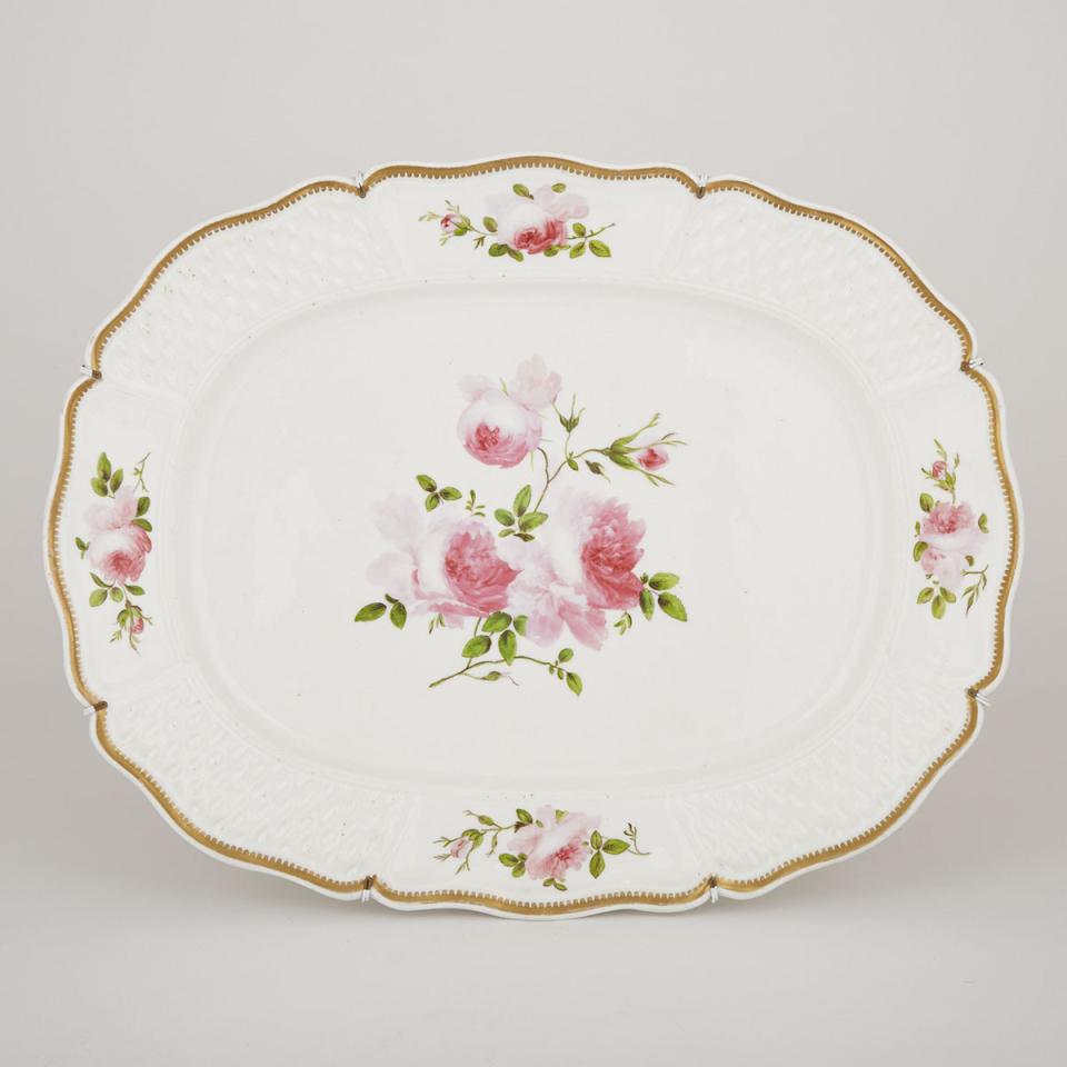 English Porcelain Large Oval Platter, mid-19th century