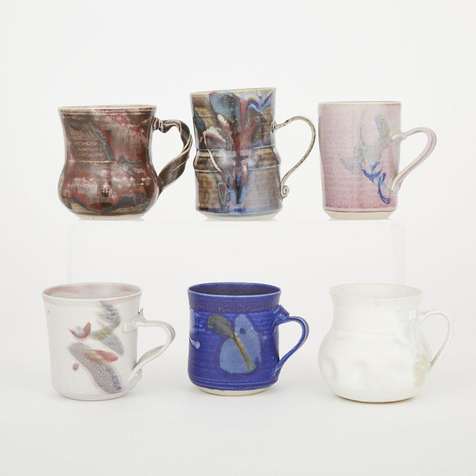 Six Kayo O’Young Mugs, c.1987-2010