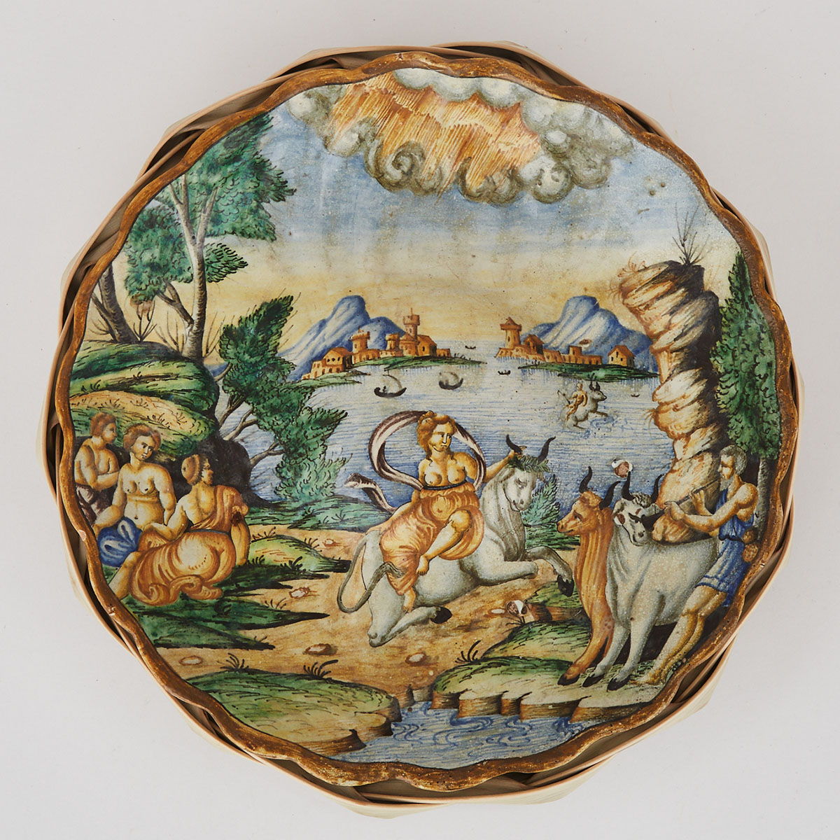 Urbino Style Faience Dish ‘Il Ratto D’Europa’, 19th century