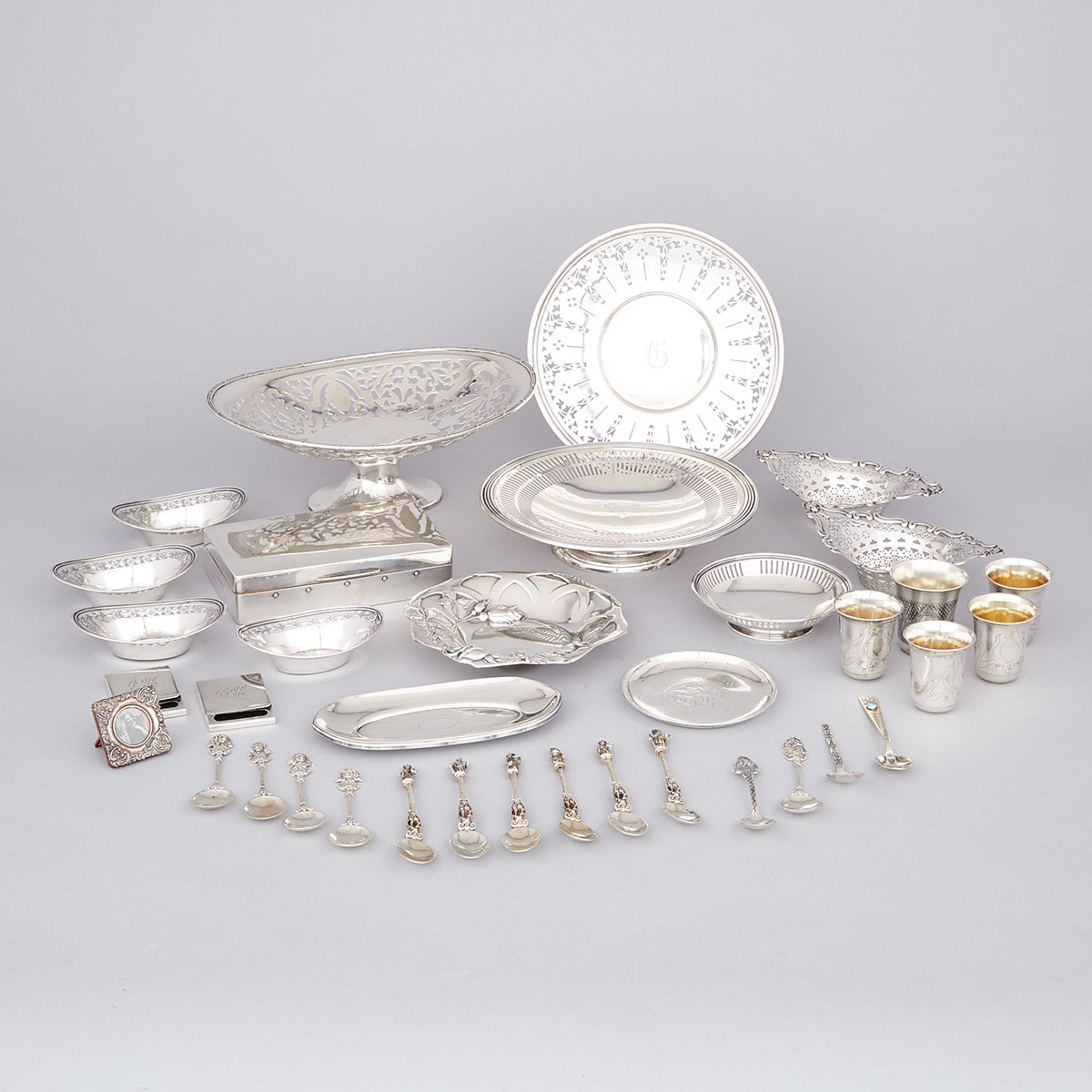 Group of Continental, English, and North American Silver, late 19th/20th century