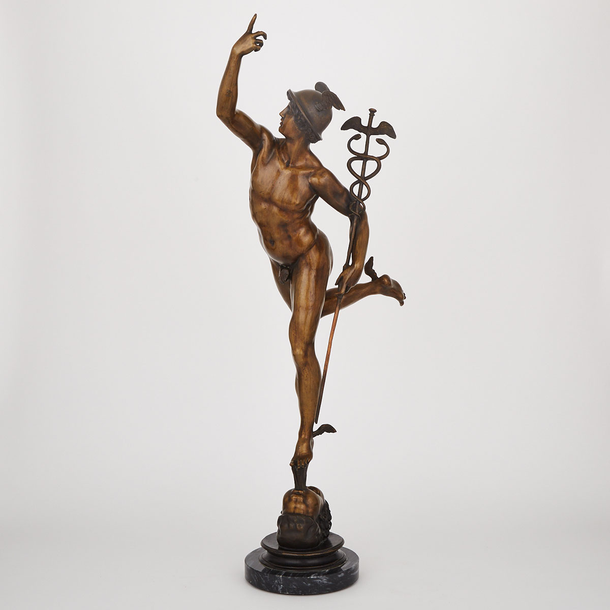 Large Patinated Bronze Figure of Mercury, 19th/early 20th century