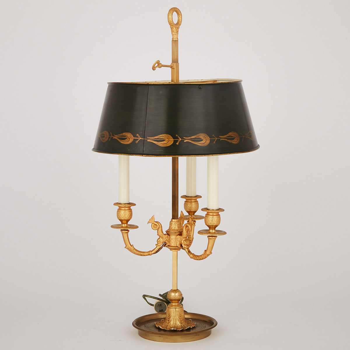 French Gilt Bronze Bouillotte Lamp, mid 20th century