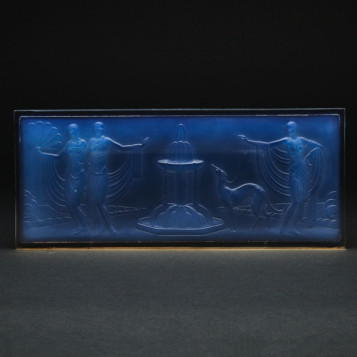 Sabino Moulded Opalescent Glass Plaque, c.1930