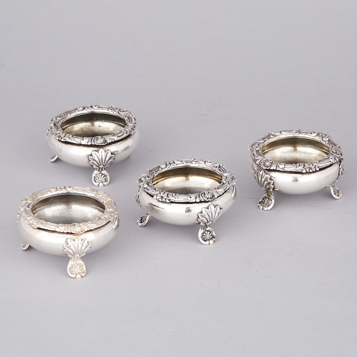Set of Four Victorian Silver Open Salts, Stephen Smith, London, 1875