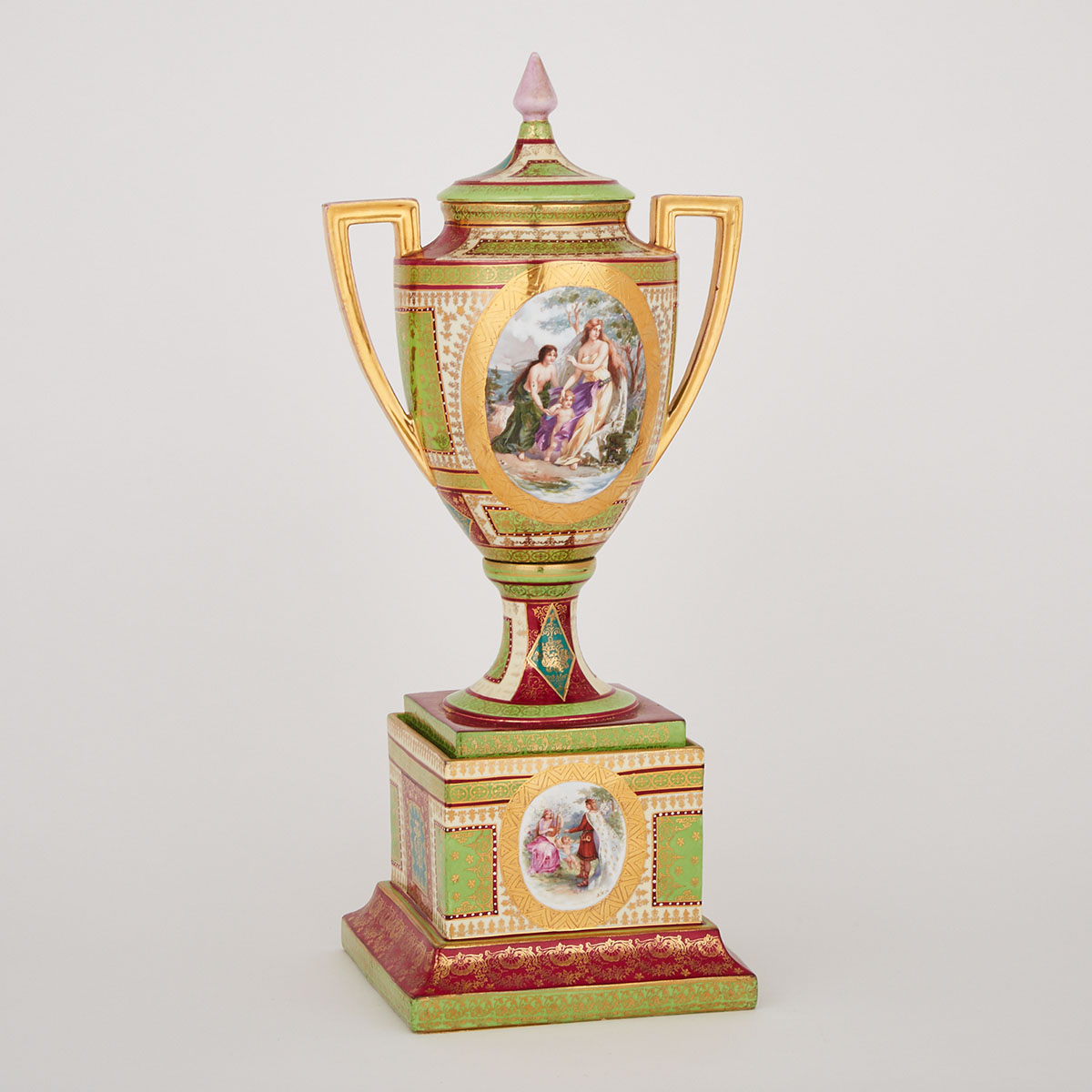 ‘Vienna’ Two-Handled Vase with Cover, c.1900