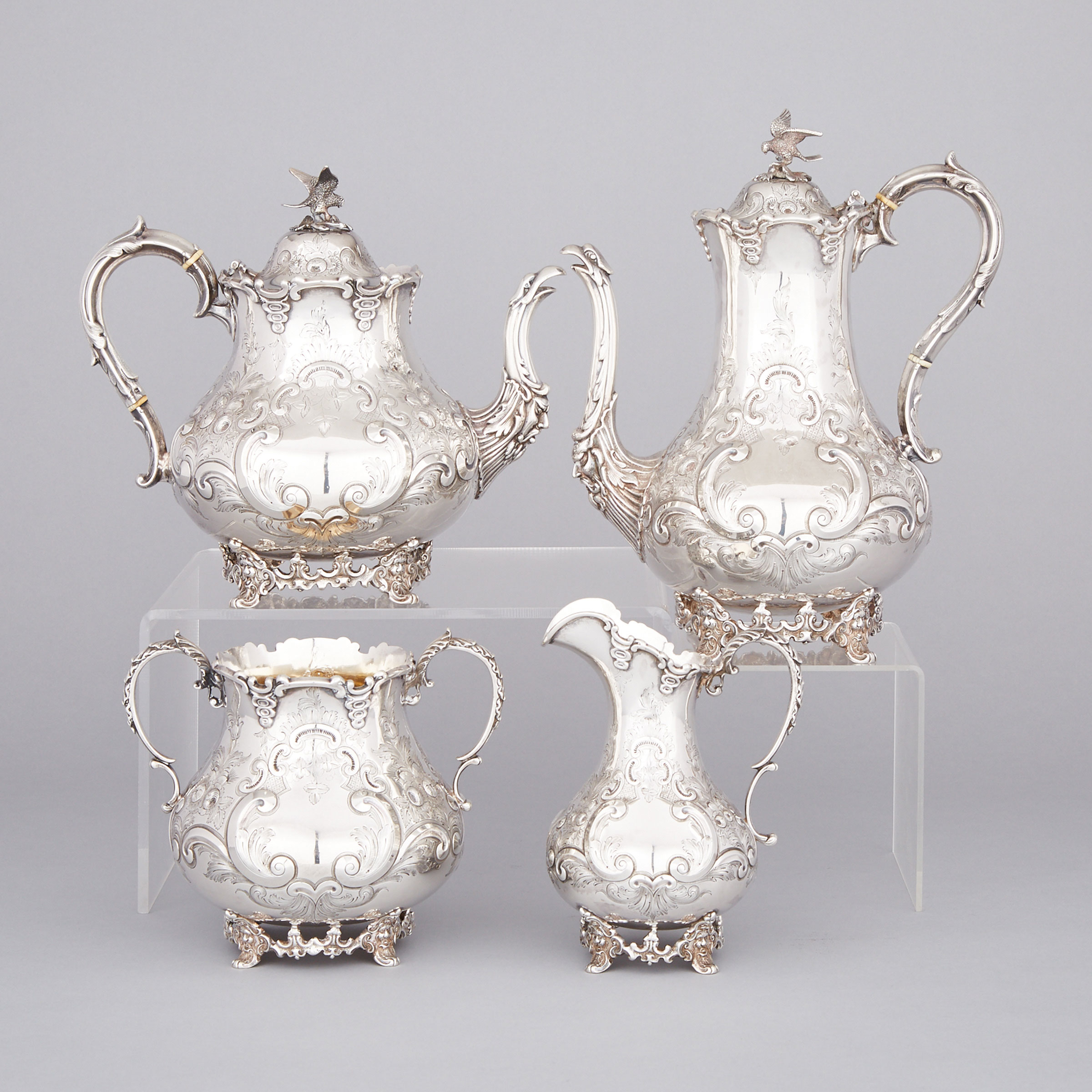 Victorian Silver Tea and Coffee Service, Roberts & Belk, Sheffield, 1875