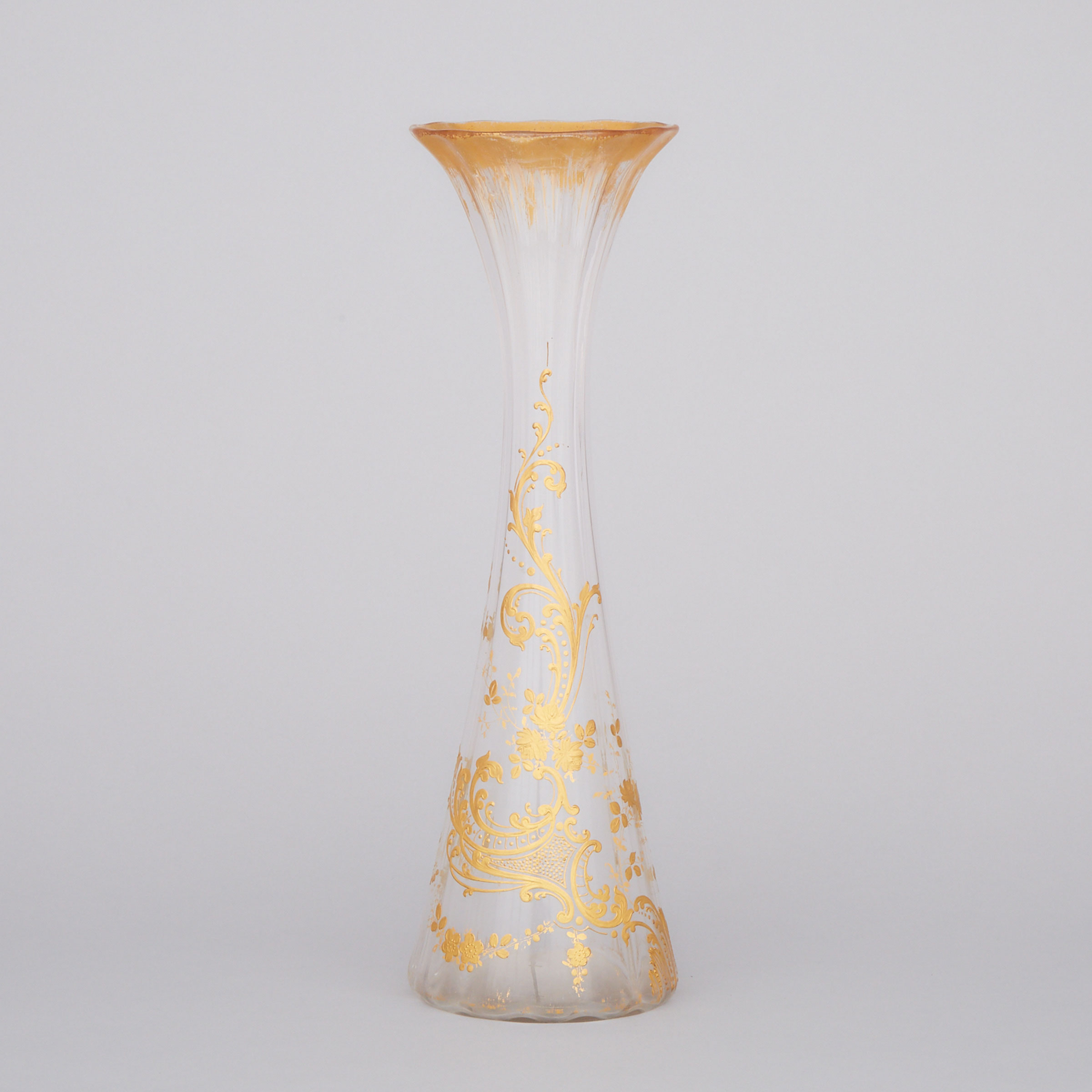 Daum Gilt Decorated Glass Vase, late 19th century