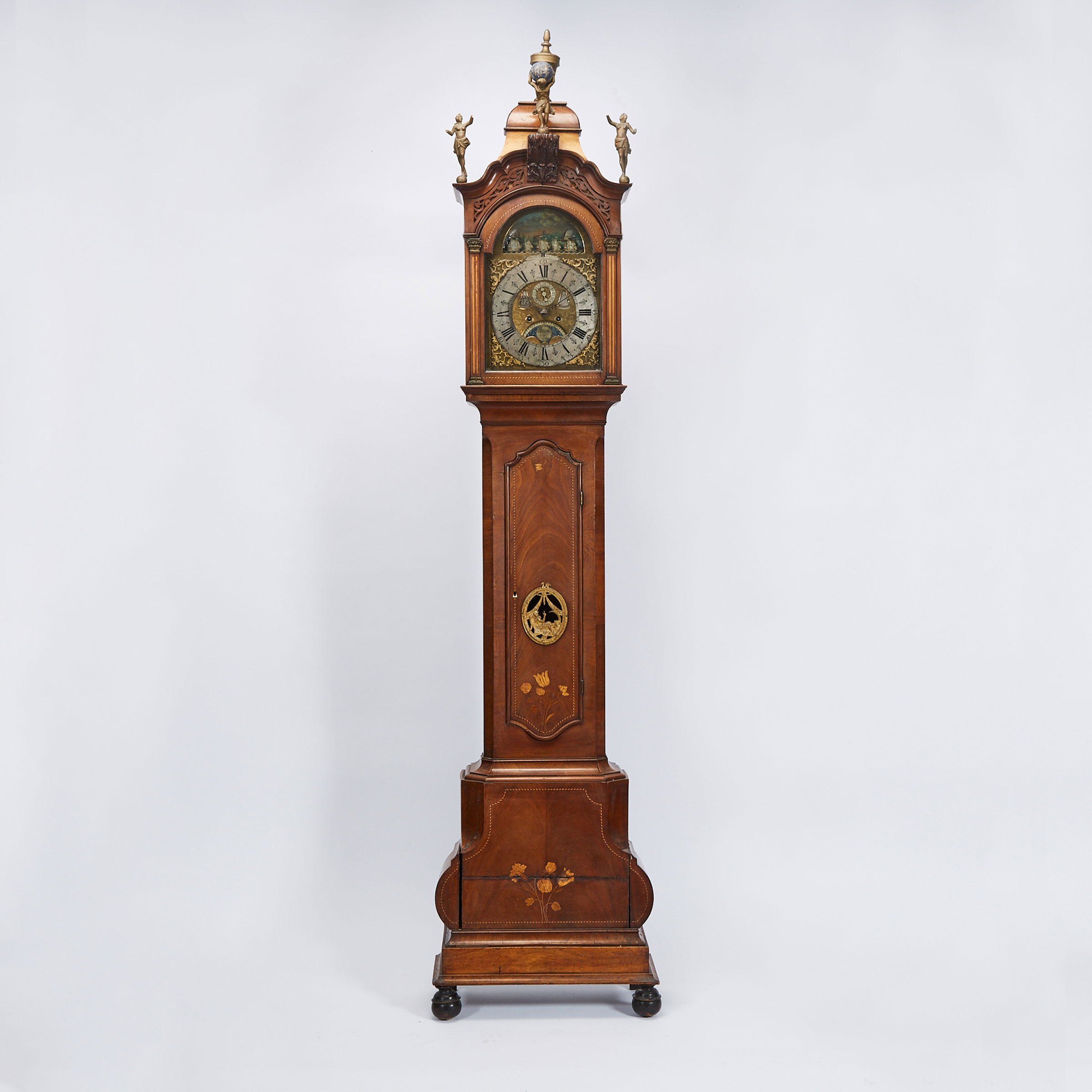 Dutch Rococo Walnut Automaton Tall case Clock, P. Rossignal, Rotterdam, c.1790