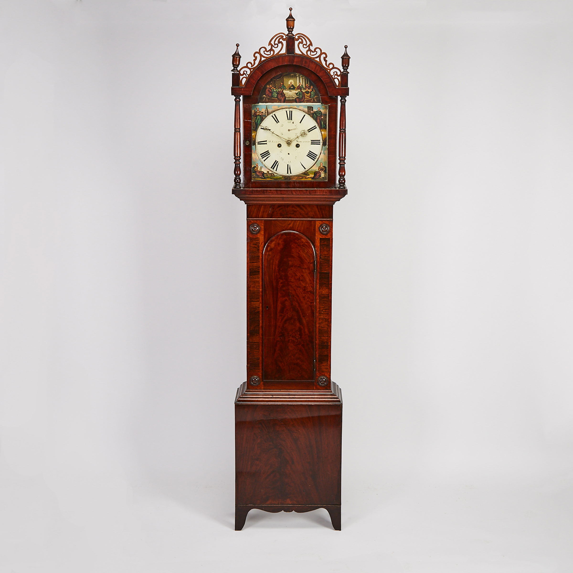 Victorian Mahogany Tall Case Clock,  M. Logan, Newcastle, mid 19th century