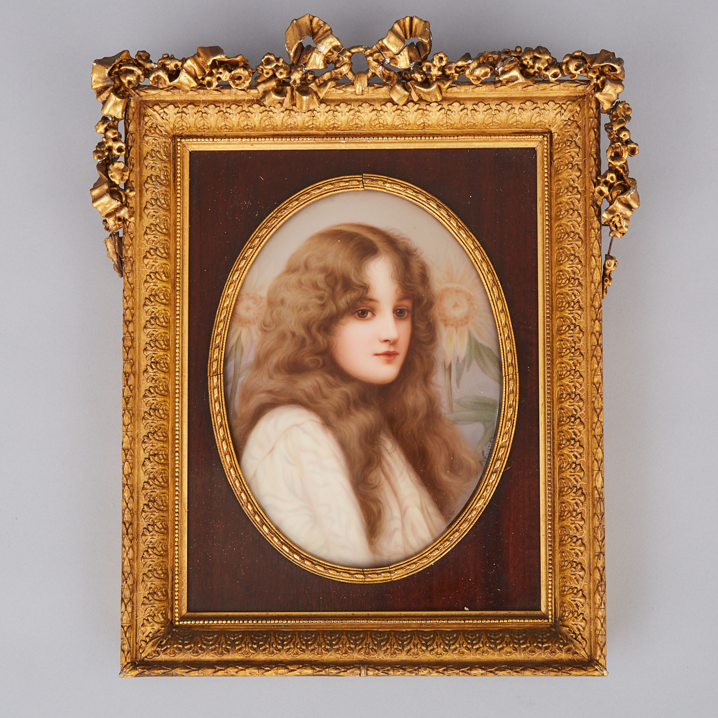 Dresden Oval Portrait Plaque of a Young Woman, c.1900
