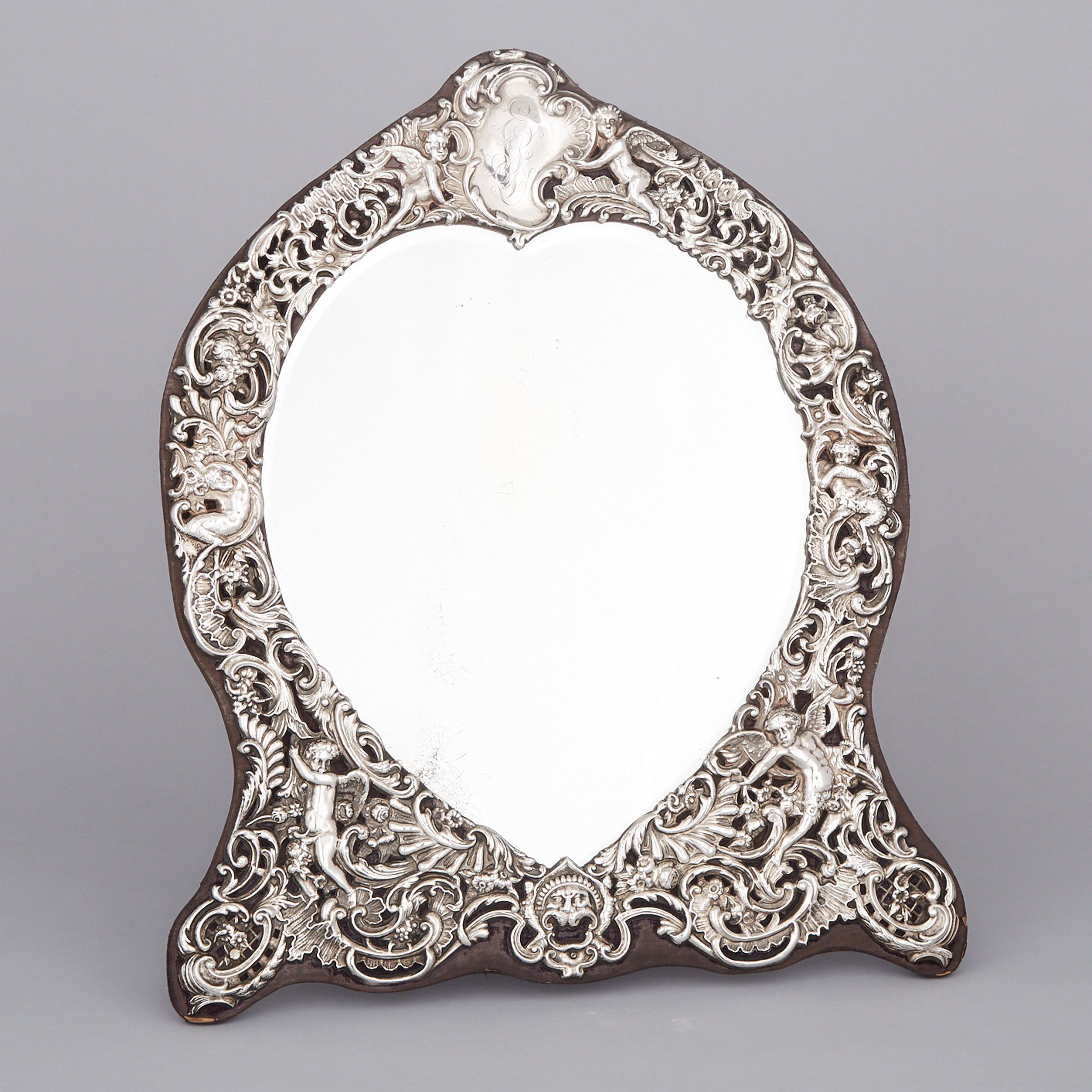 American Silver Framed Dressing Table Mirror, Dominick & Haff, New York, N.Y., c.1900