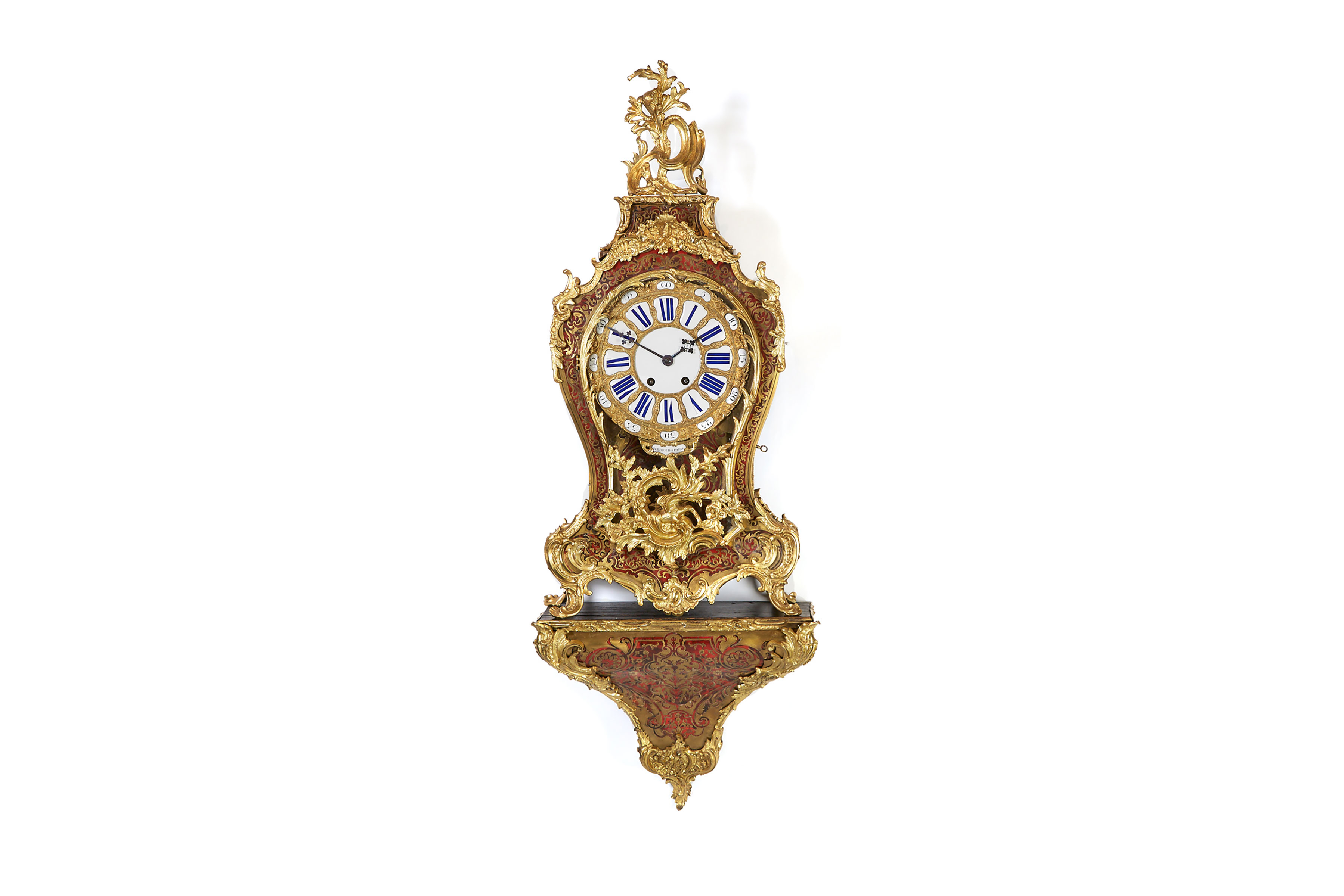 Large Louis XV Style Ormolu Mounted Boulle Work Bracket Clock, Berthoud á Paris, mid 19th century