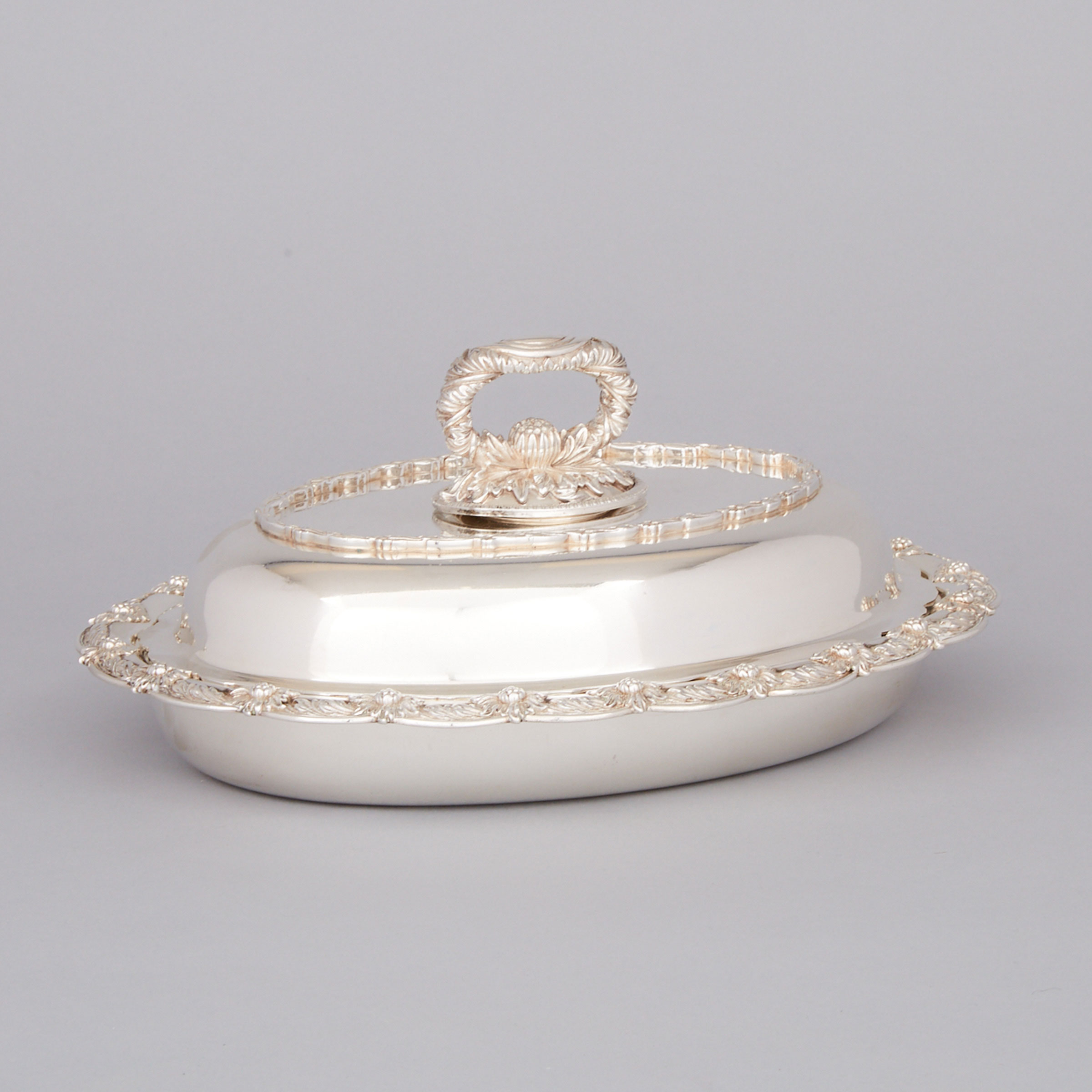 American Silver ‘Chrysanthemum’ Oval Covered Entrée Dish, Tiffany & Co., New York, N.Y., c.1891-1902