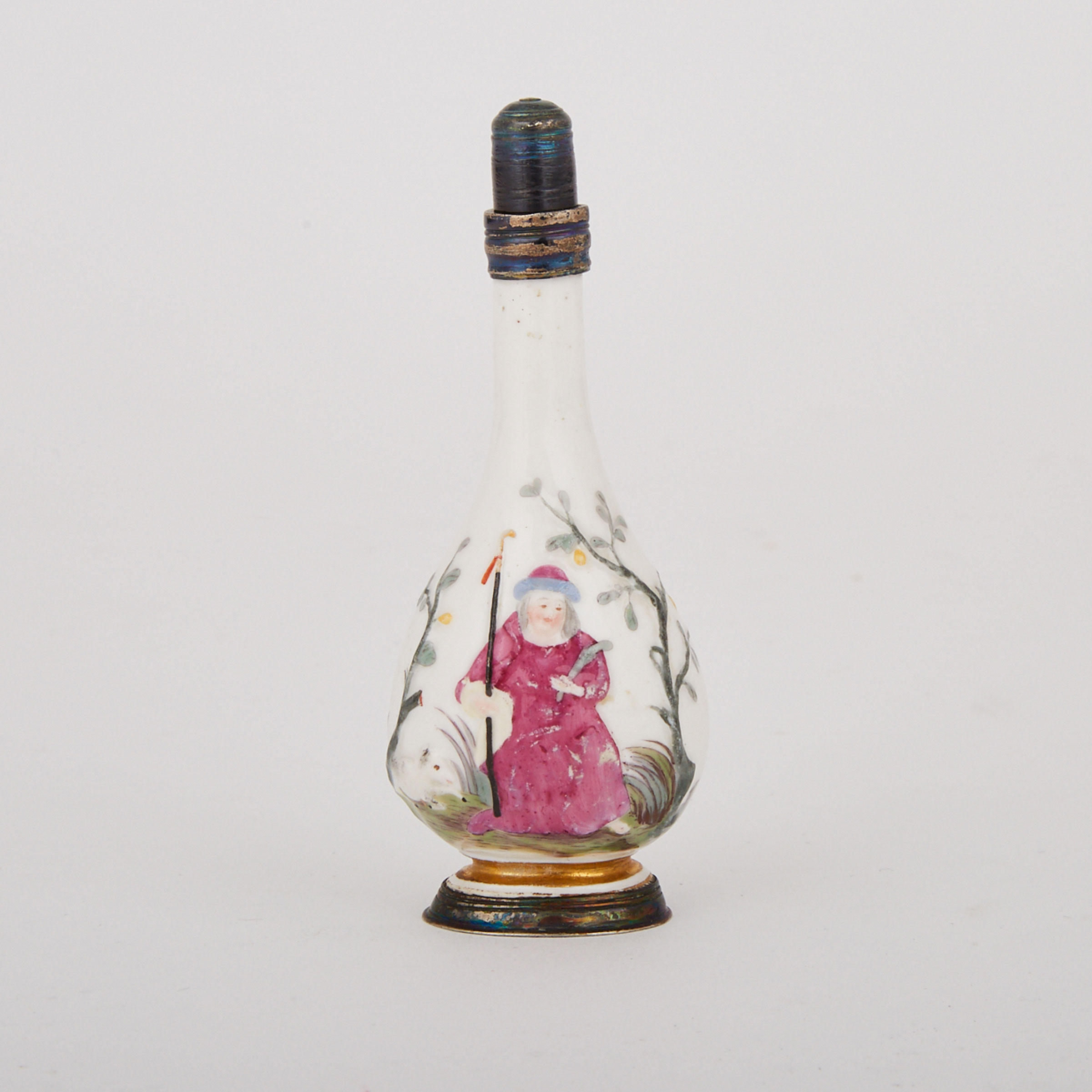 Continental Porcelain Scent Bottle, probably German, 18th century