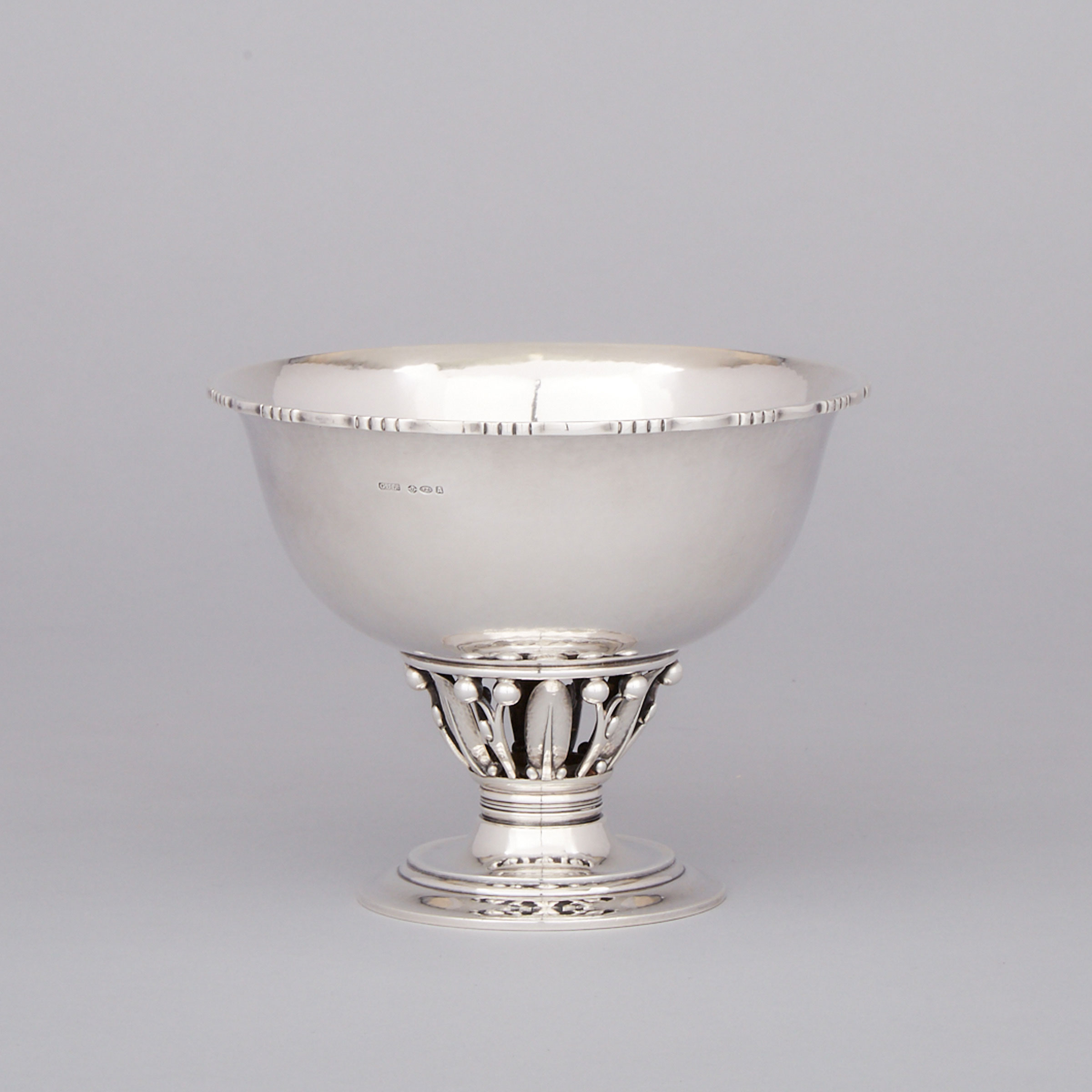 Danish Silver ‘Louvre’ Footed Bowl, #180B, Georg Jensen, Copenhagen, c.1936