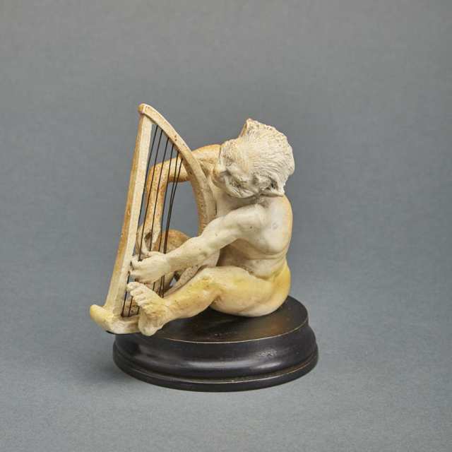Martin Brothers Stoneware Imp Musician Playing a Harp, c.1906-10