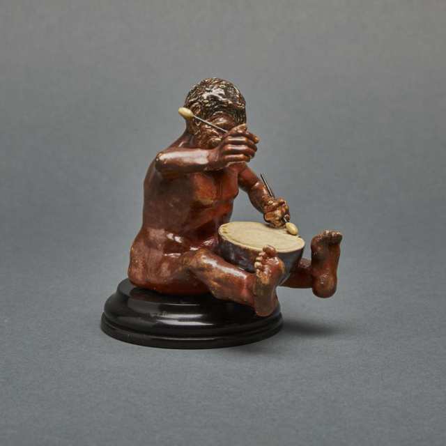 Martin Brothers Stoneware Imp Musician Playing a Drum, c.1906-10