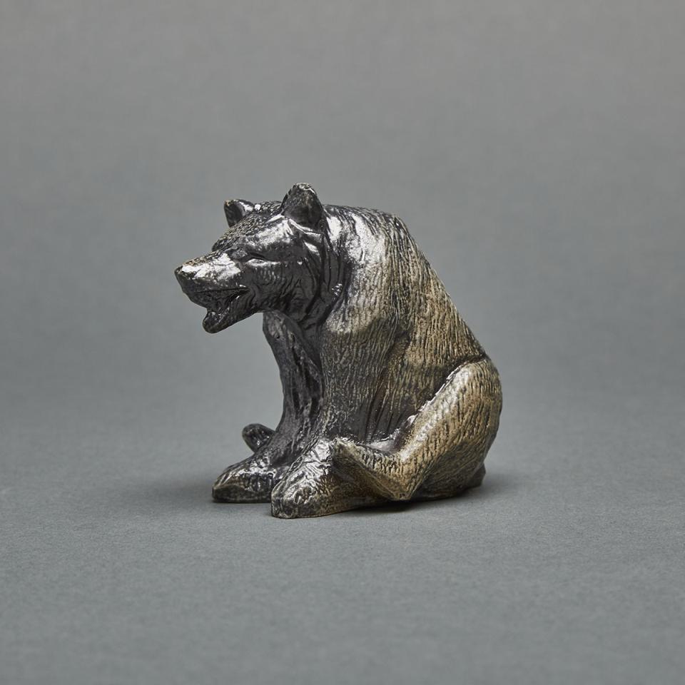 Martin Brothers Stoneware Model of a Seated Bear, 1882