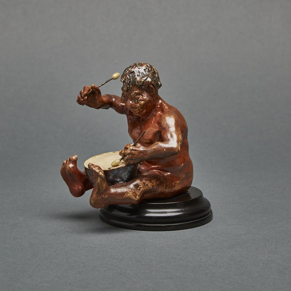 Martin Brothers Stoneware Imp Musician Playing a Drum, c.1906-10