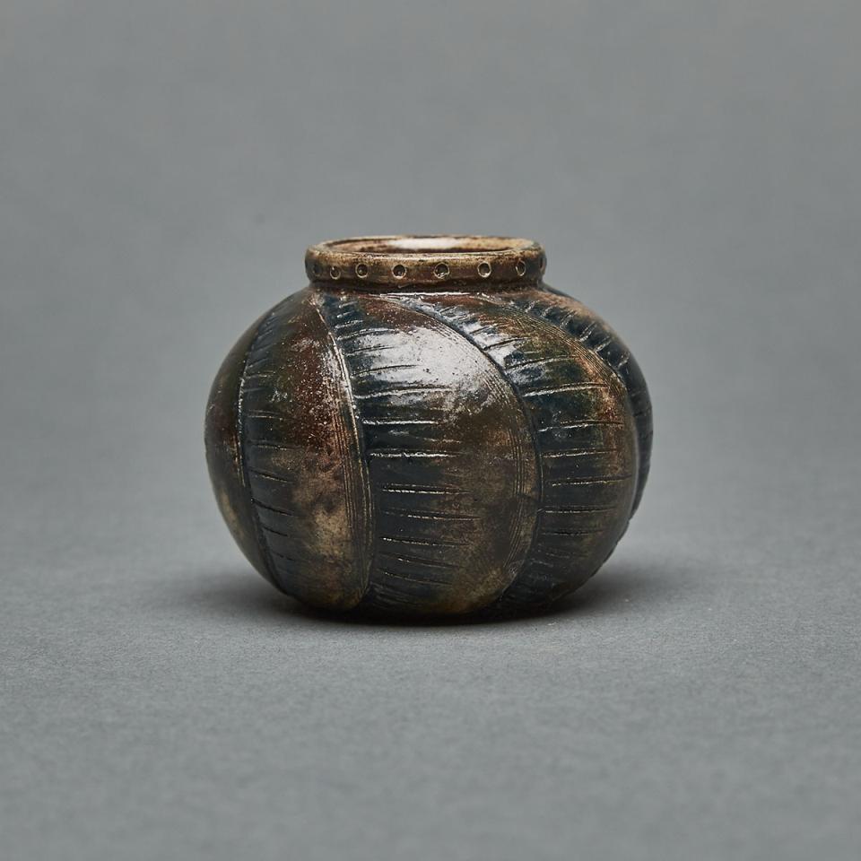 Martin Brothers Stoneware Miniature Gourd Vase, early 20th century