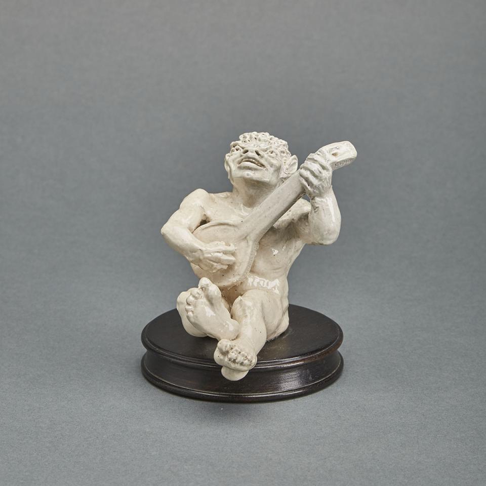 Martin Brothers Stoneware Imp Musician Playing a Lute, 1910 