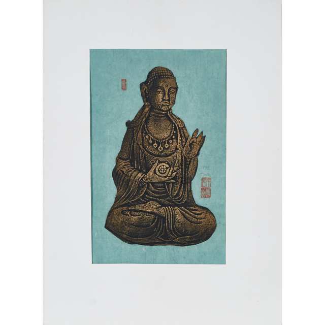Four Print Studies of Buddhist Sculpture
