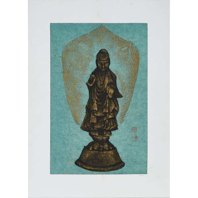 Four Print Studies of Buddhist Sculpture
