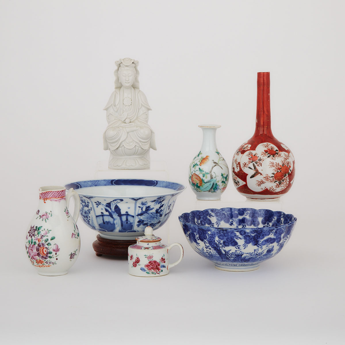 A Group of Seven Porcelain Items, 18th Century and Later