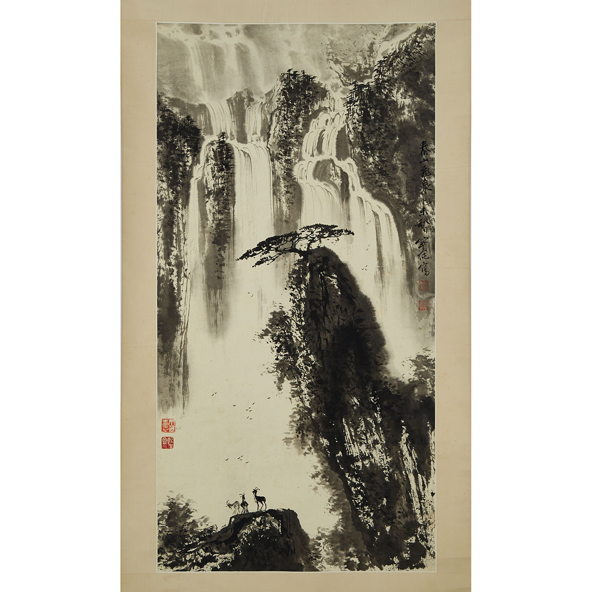 Liu Baochun 劉寶純 (1932-), Waterfall at Mount Tai