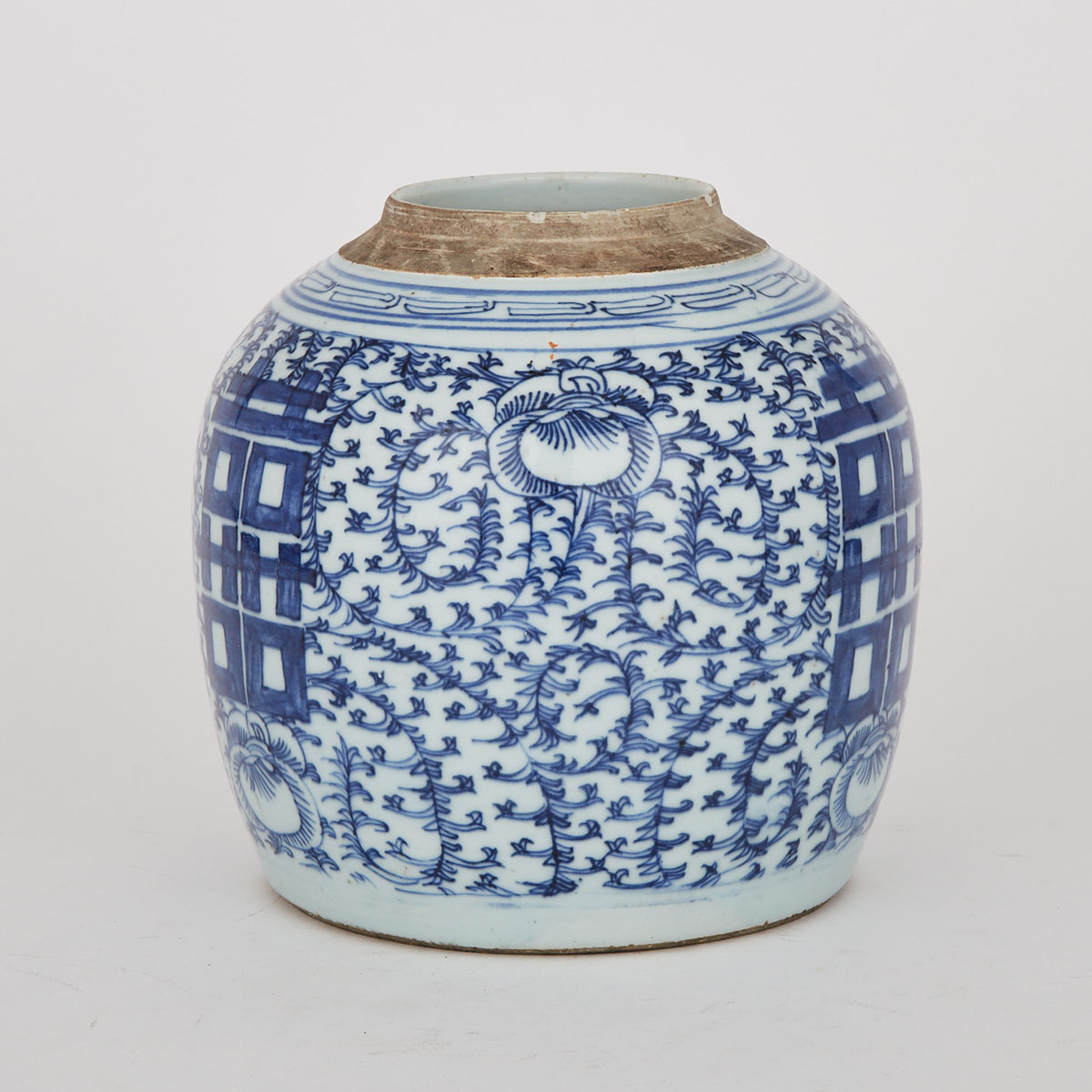 A Blue and White ‘Double Happiness’ Ginger Jar, 19th Century