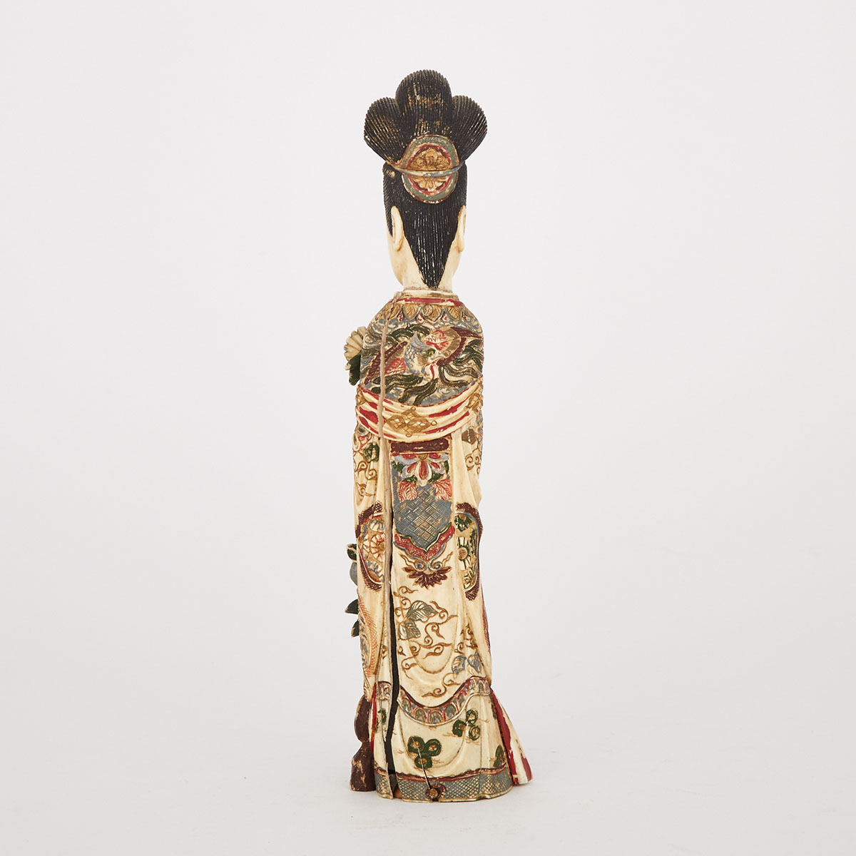 A Polychrome Ivory Carved Lady, Late 19th/Early 20th Century